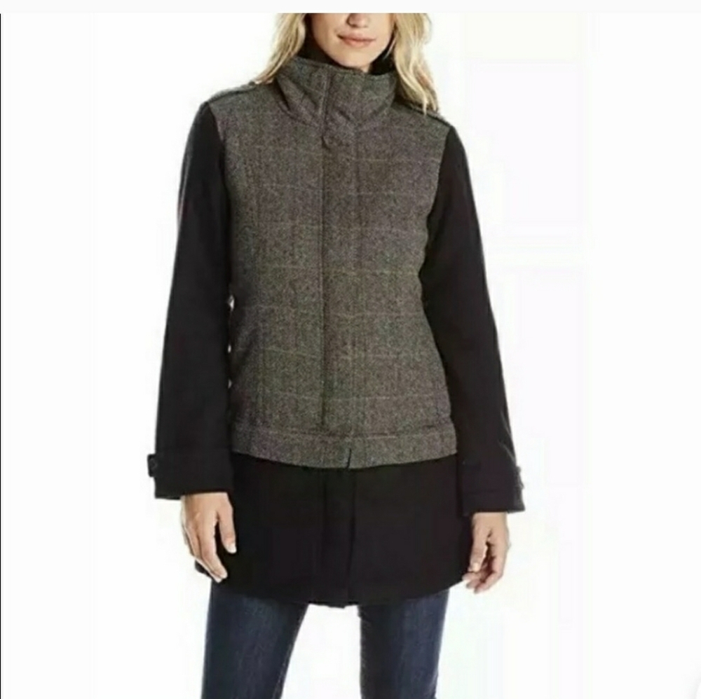 NWT PrAna Caprise insulated gray fall winter wool blend coat jacket sz Medium